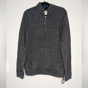 NWT L.L. Bean Wool Anorak Quarter Zip Sweater